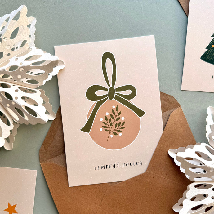 Joulupallo - joulukortti