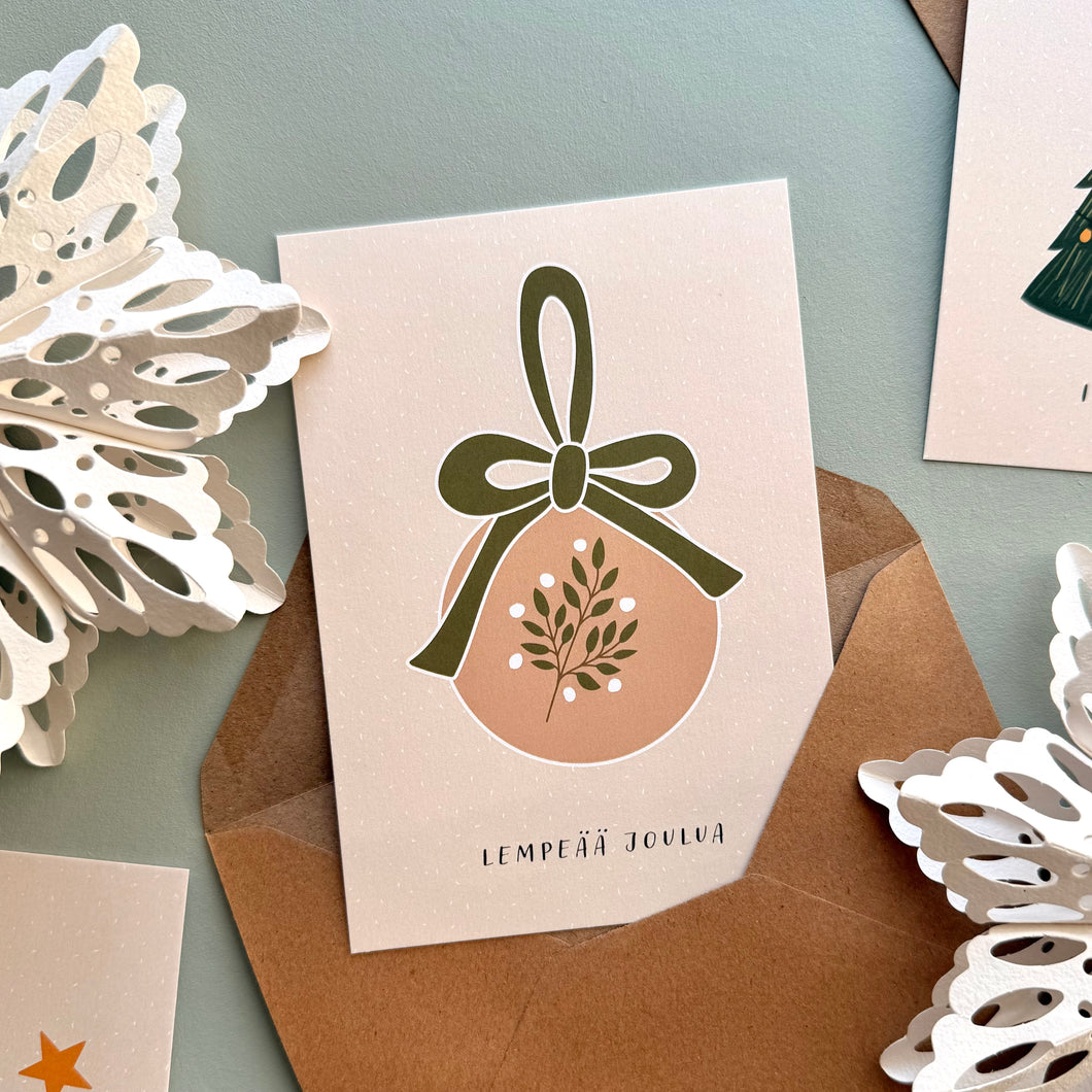 Joulupallo - joulukortti